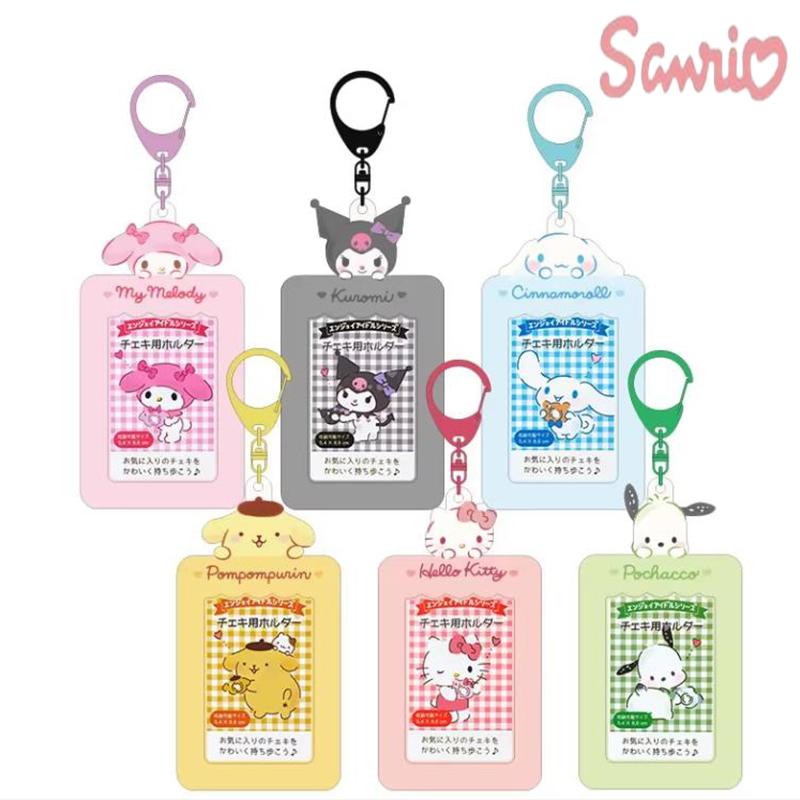 Держатель для удостоверения личности Sanrios Hellokittys Kuromi Melody, симпатичная мультяшная карточка, держатель для удостоверения личности с фотографией, брелок для ключей, аксессуары