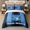Custom Bedding Set NSW Blues logo Pattern, Print Name Text 1 Duvet Cover plus 2 Pillowcases Home Textile