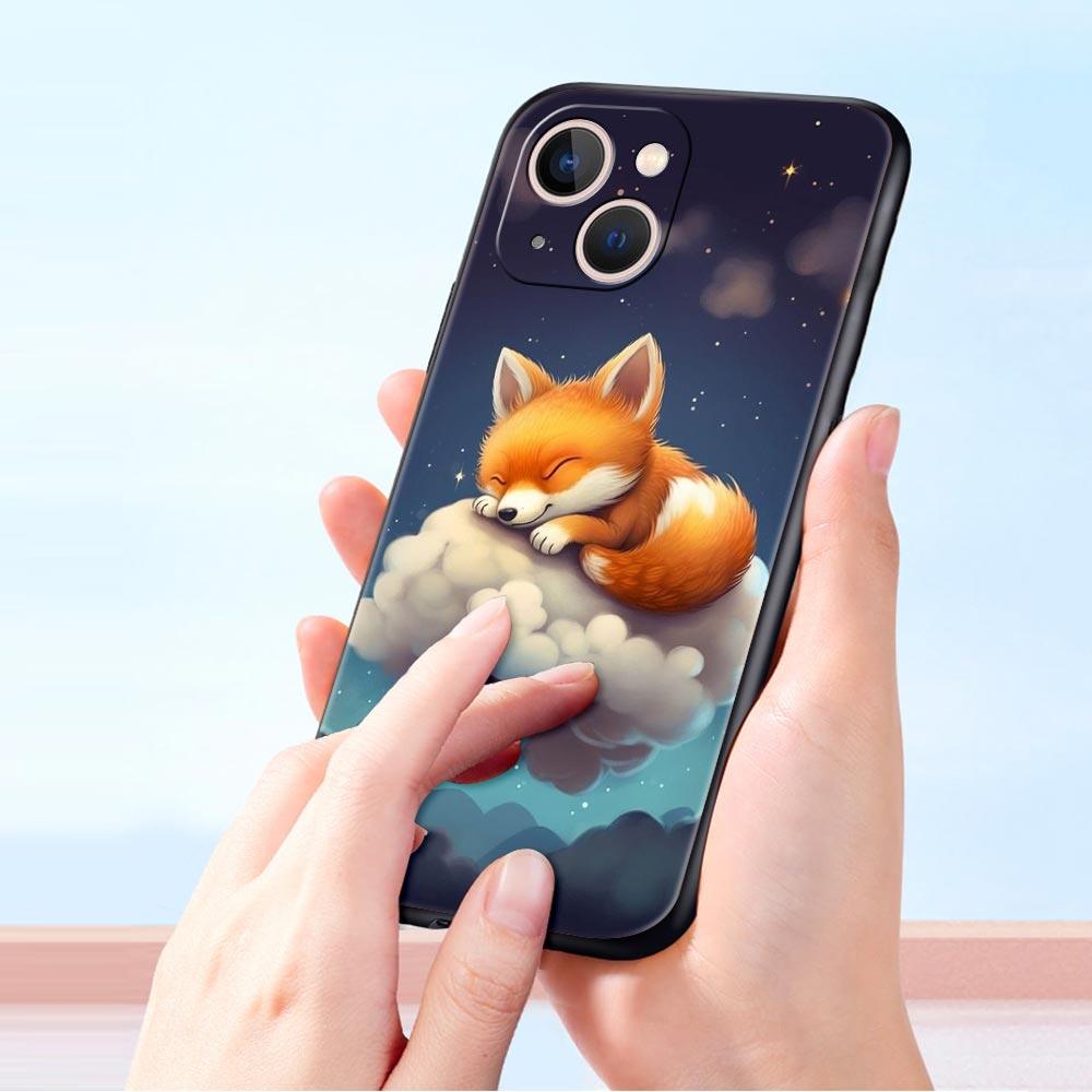 Чехол для телефона Cover для iPhone 17 Pro Max 16 15 14 13 12 11 Pro Max Plus 17AIR Ударопрочный Мягкий ТПУ Корпус Милый Животное Лиса Fundas Сумка