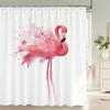 Pink Flamingo Pattern Shower Curtains for Bathroom Tropical Plant Flower and Bird Shower Curtain Waterproof Fabric with Hooks