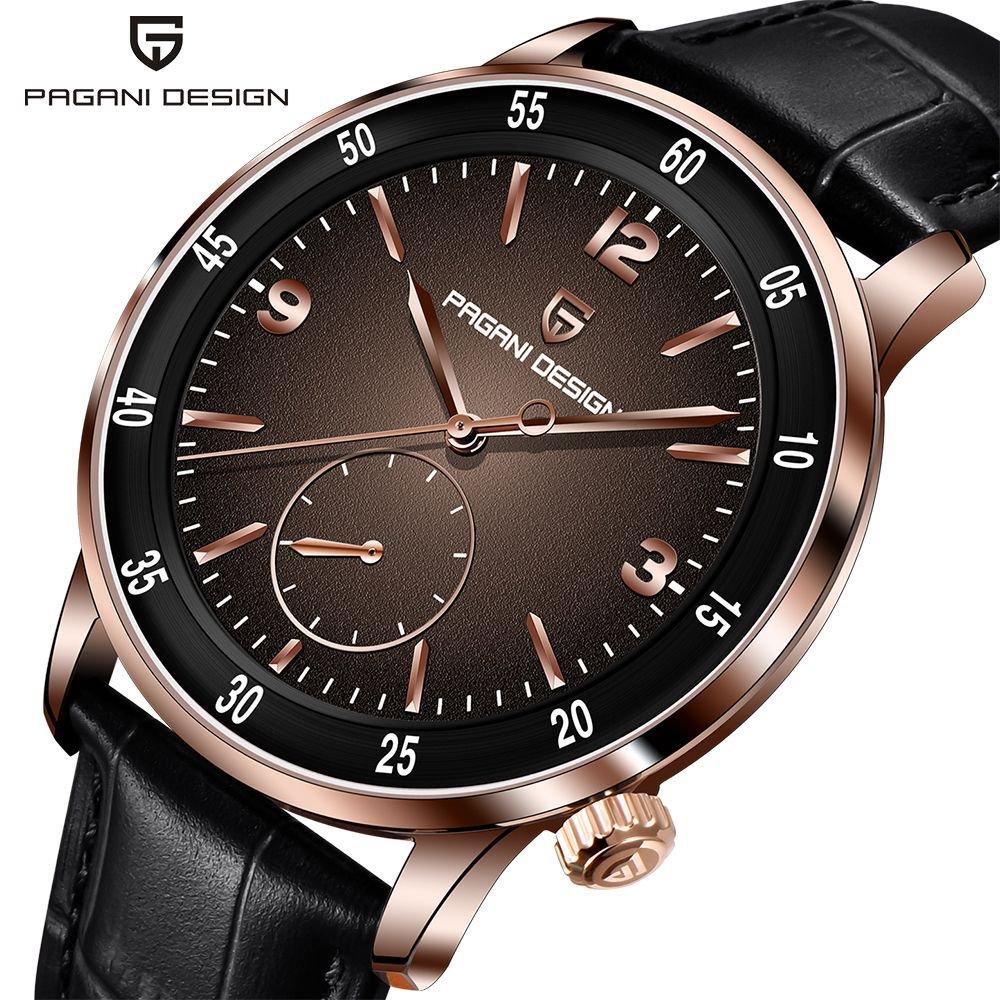 PAGANI DESIGN PD1790 Men's Automatic Mechanical Watch 10Bar Waterproof Sapphire Glass Fashion Leisure Leather Wristwatch For Man
