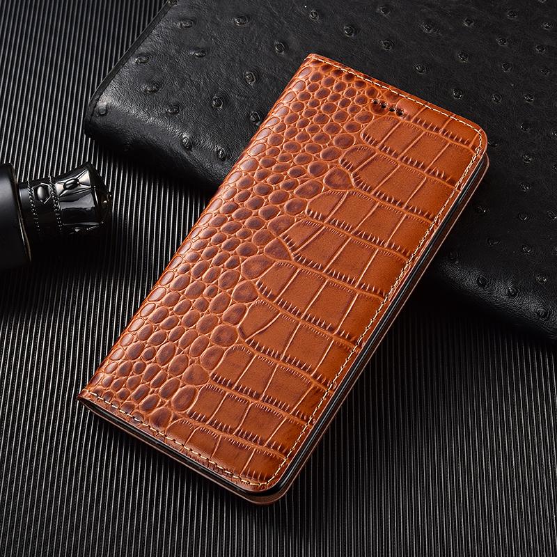 Crocodile Pattern Genuine Leather Flip Case for Apple iPhone 15 Pro Max / 15Pro Plus Business Retro Book Style Wallet Cover