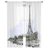 Эйфелева башня в Париже, прозрачные шторы для гостиной, прозрачный тюль, занавески для окон, спальни, кухни, домашний декор, вуаль, шторы