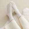 1 Pair Women Winter Socks Thickened Coral Fleece Mid-tube High Elasticity Wrapping Anti-slip Floor Socks Comfort Warmth Sleeping Socks