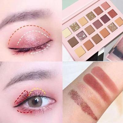 Восемнадцатицветный лоток для теней Desert Eyeshadow Matte Pearlescent Refinish Glitter Прочные водонепроницаемые и устойчивые к поту косметические продукты для студенческого макияжа