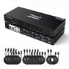 TESmart 4 Inputs 4 Outputs KVM Switch KVM HMDI 4 Port Switcher 4 Monitors 4PCs HDMI Switcher MST Function Headset Port EDID Function Hot Key Switch