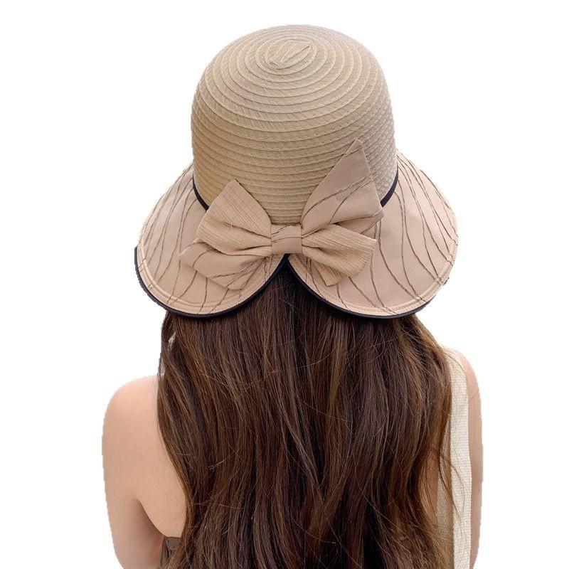 Шляпа женская летняя в полоску с широкими полями шляпа-ведро универсальная для лица маленькая дорожная солнцезащитная шляпа