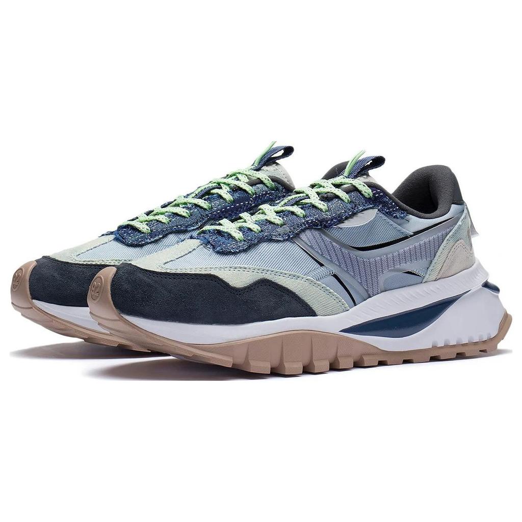 Кроссовки Li Ning Fangyuan Evo с нескользящей износостойкой дышащей светоотражающей подошвой для бега, мужские кроссовки черного и синего цвета AGCS163-1