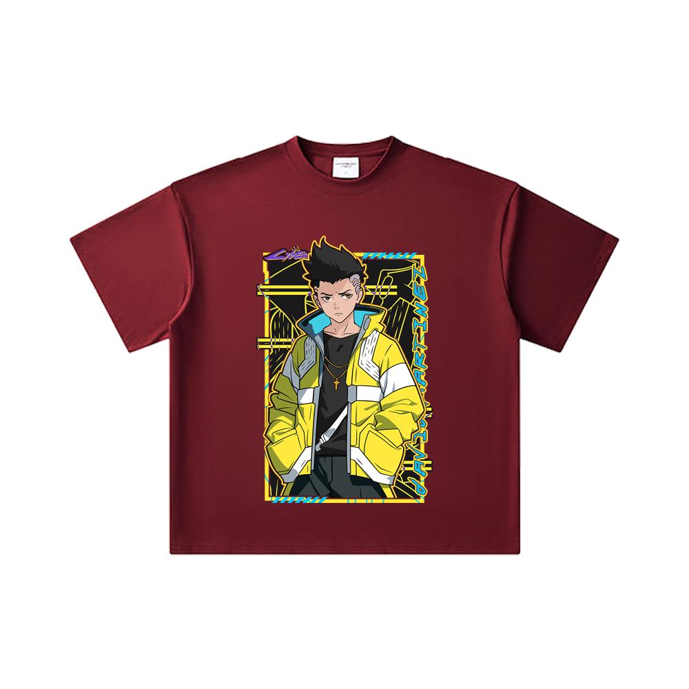 260 GSM Double Yarn 32 Count 100% Cotton Cyberpunk Edgerunners V7 David Print Unisex Heavy Cotton T Shirt