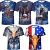Eagle 3D Printed T-Shirts Regular Teens Mens Streetwear