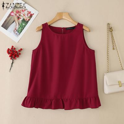 Женские повседневные топы без рукавов с круглым вырезом, свободные, летние