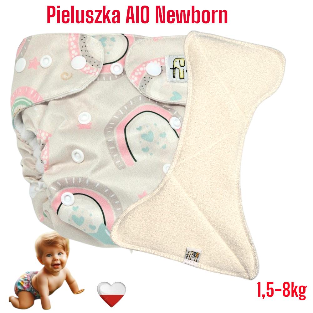 Pieluszka wielorazowa aio newborn kieszonka bambus- tęcza nappime