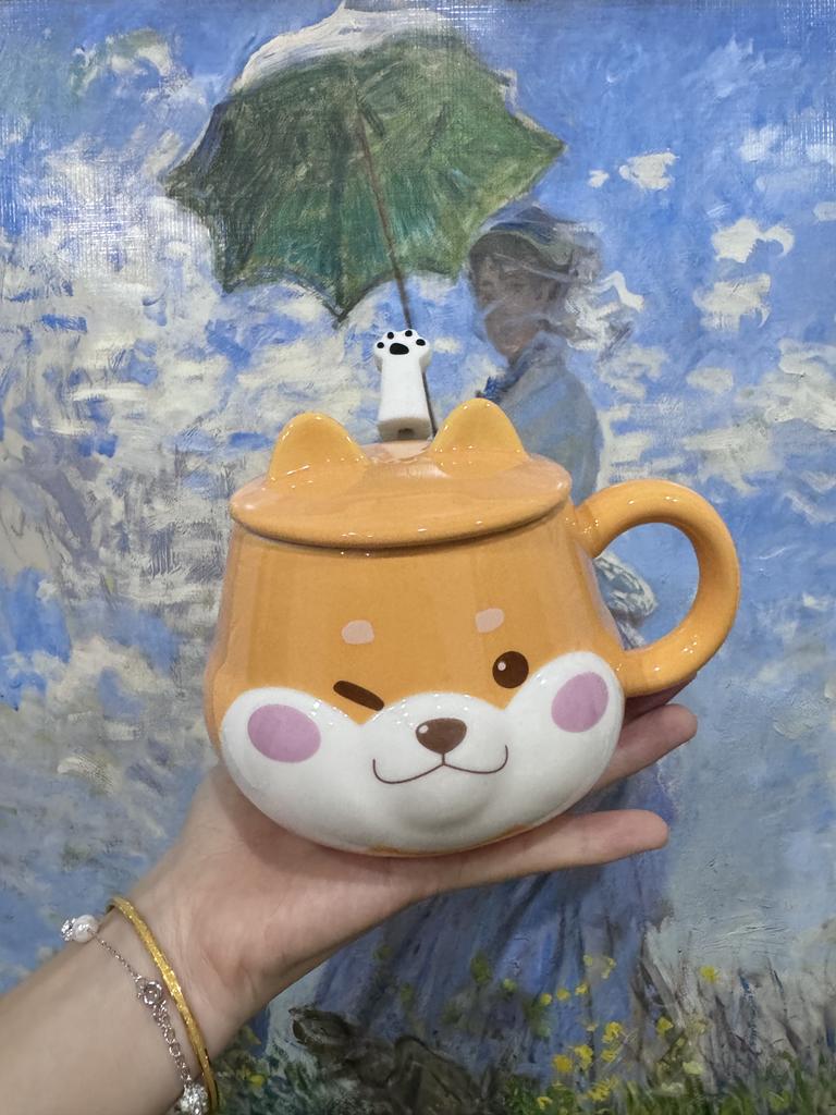 Shiba Inu Ceramic Cup High Appearance Level Large Capacity Coffee Cup with Spoon Cute Girls Children's Office Home
