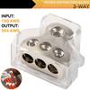 Car Audio Power Distribution Block 3 Way Wire Distribution 1x 0 Gauge AWG In 3x 4 Gauge AWG Out Fits for Boat Vehicles Auto Car