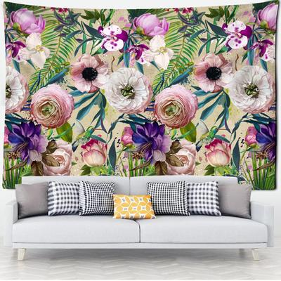 Винтажный гобелен с ботаническими цветами, настенный гобелен в стиле хиппи, тапиз, в стиле бохо, для спальни, гостиной, домашнего декора, фоновая ткань