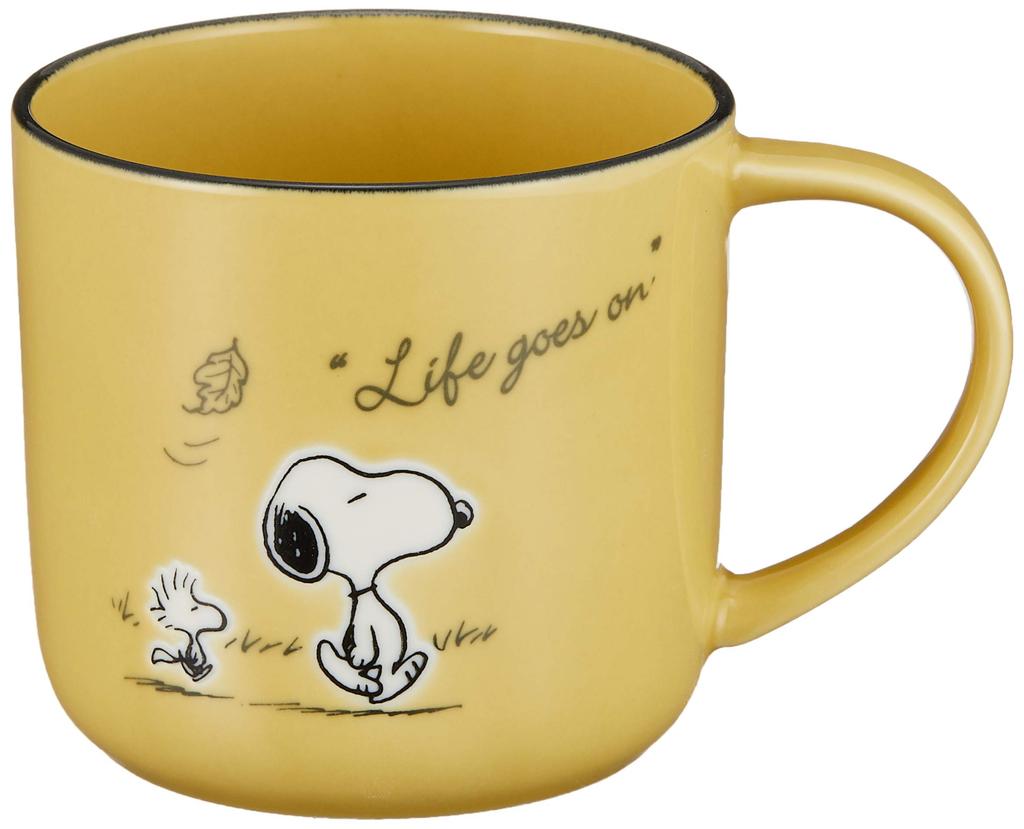 Yamaka Shoten Snoopy Seasonal Snoopy Birthday Day Dishwasher and Microwave Made In "PEANUTS" Mug, Large, 350ml, Design, Yellow, Tableware,