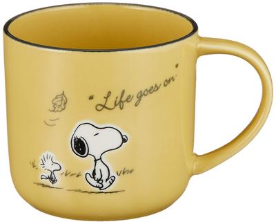 Yamaka Shoten [PEANUTS] Кружка Снупи, Большая, 350 мл, Сезонный Дизайн, Желтая, Посуда, Товары с Снупи, Подарок на День Рождения, Подарок на День Матери, Женская