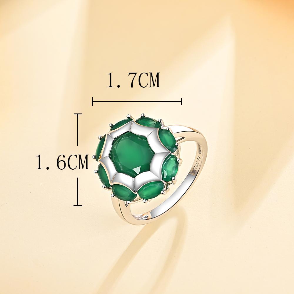 Классическое женское кольцо с зеленым агатом и натуральным драгоценным камнем, серебро 925 пробы, простой дизайн, для повседневного ношения