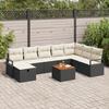 9-Piece Garden Sofa Set with Black Cushions In Synthetic Rattan, 2-Seater Garden Sofa 3359551