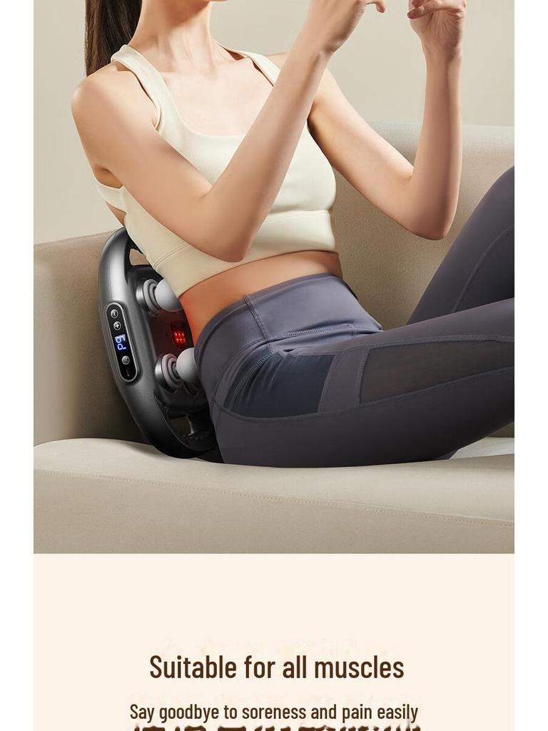 Премиальный беспроводной массажный пистолет с шестью головками для расслабления мышц и высокочастотной вибрации