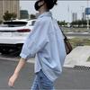 2024 Spring/Summer Women's Korean Back Cutout Short Sleeve Slimming Cotton Shirt