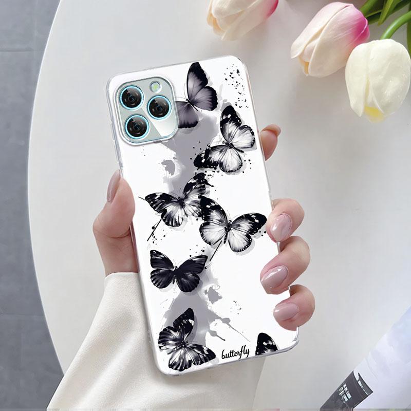 Для Blackview A95 A85 A80S A100 Чехол Роскошный Чехол для Телефона Для Blackview A200 Pro A80 Цветок Прозрачный Мягкий Силикон Защитная Крышка