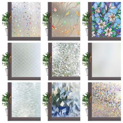 3D Кристаллическая оконная пленка Защита конфиденциальности Стекло Виниловые пятна Статический клей Клей Главная Декоративная оконная наклейка для стекла