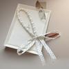 Ribbon Pearl Necklace Scarf Adjustable Polka Dots Scarf All-match Waist Chain  Summer Season