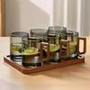 1 шт. термостойкая чашка для питья воды, чая, в стиле ретро, с защитой от ожогов, с деревянной ручкой, стеклянная чашка для воды