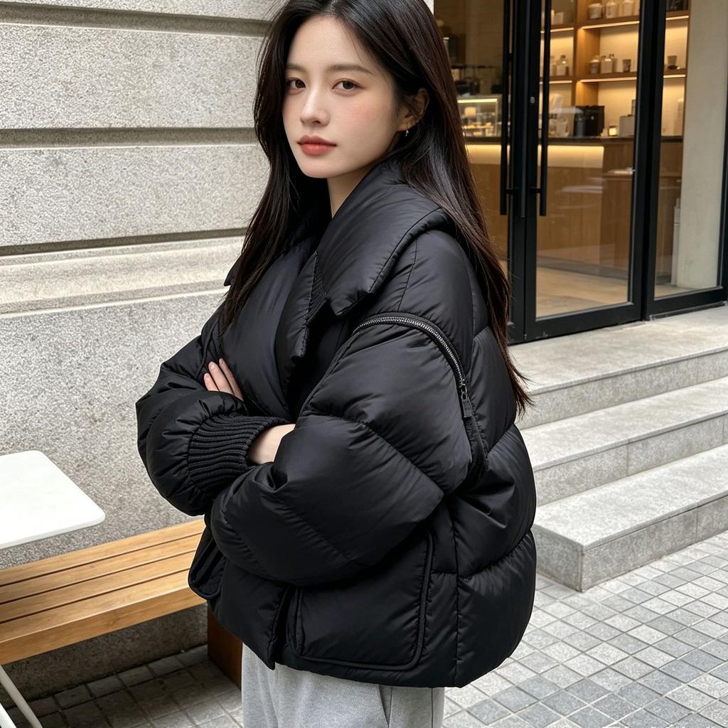 Down jacket women's duck down stand-up collar women's winter Korean version women's clothing Pinghu down jacket large size