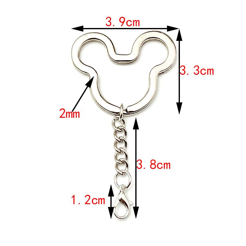 6Pcs/Lot Heart Star Shape Key Ring Chain Round Flat Wire Open Ring Metal Key Ring DIY Car Key Toy Pendant Making Chain Wholesale