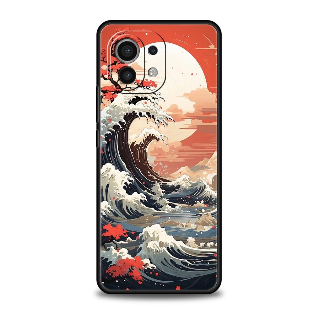 Японский пейзаж Чехол для телефона Для Xiaomi 14 13T 12T Pro 12 13 11 Ultra Mi Note 10 Lite 10T 5G 11X Pro 11T 11i 9T Силиконовый чехол