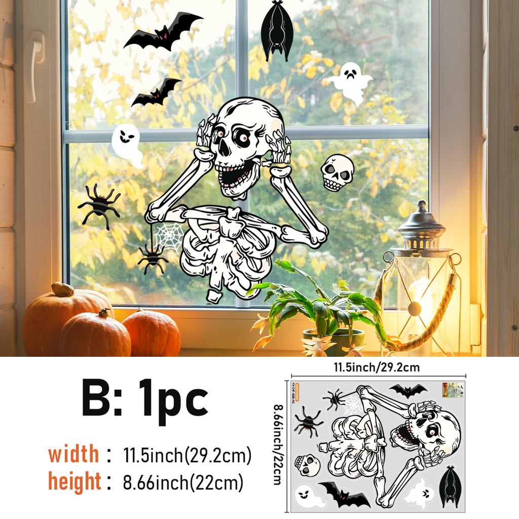 Halloween Self-Adhesive Glass Sticker Window Sticker Style Wall Sticker Door Sticker Diy Horror