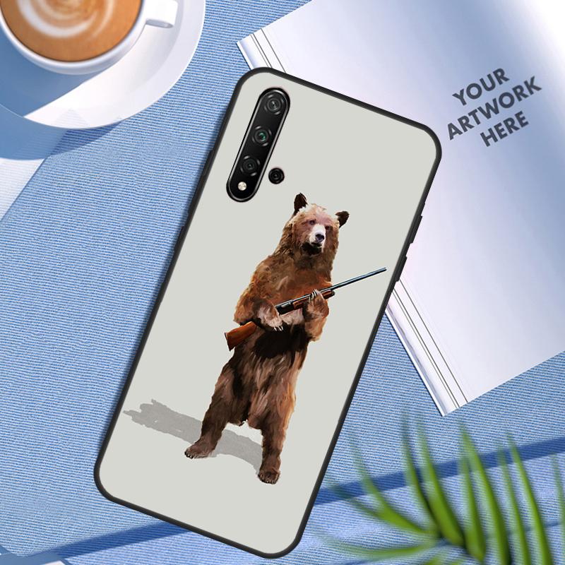 Cartoon Grizzly Bear For Huawei Nova 12i 8i 7i 3i 11 9 10 SE Y60 Y61 Y70 Y72 Y73 Y90 Y91 P20 P30 Pro P40 Lite Case