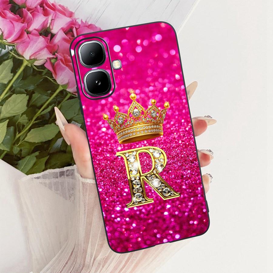 For Infinix Smart 20 4G Case Crown Letters Soft Silicone Phone Cases For Infinix Smart20 X6840 X6840B Protection Back Cover