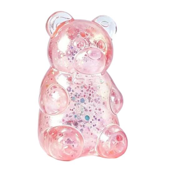 Mini Clear Bear Squeeze Toy Stress Relief Sitting Bear Sensory Toy Soft Stretchy