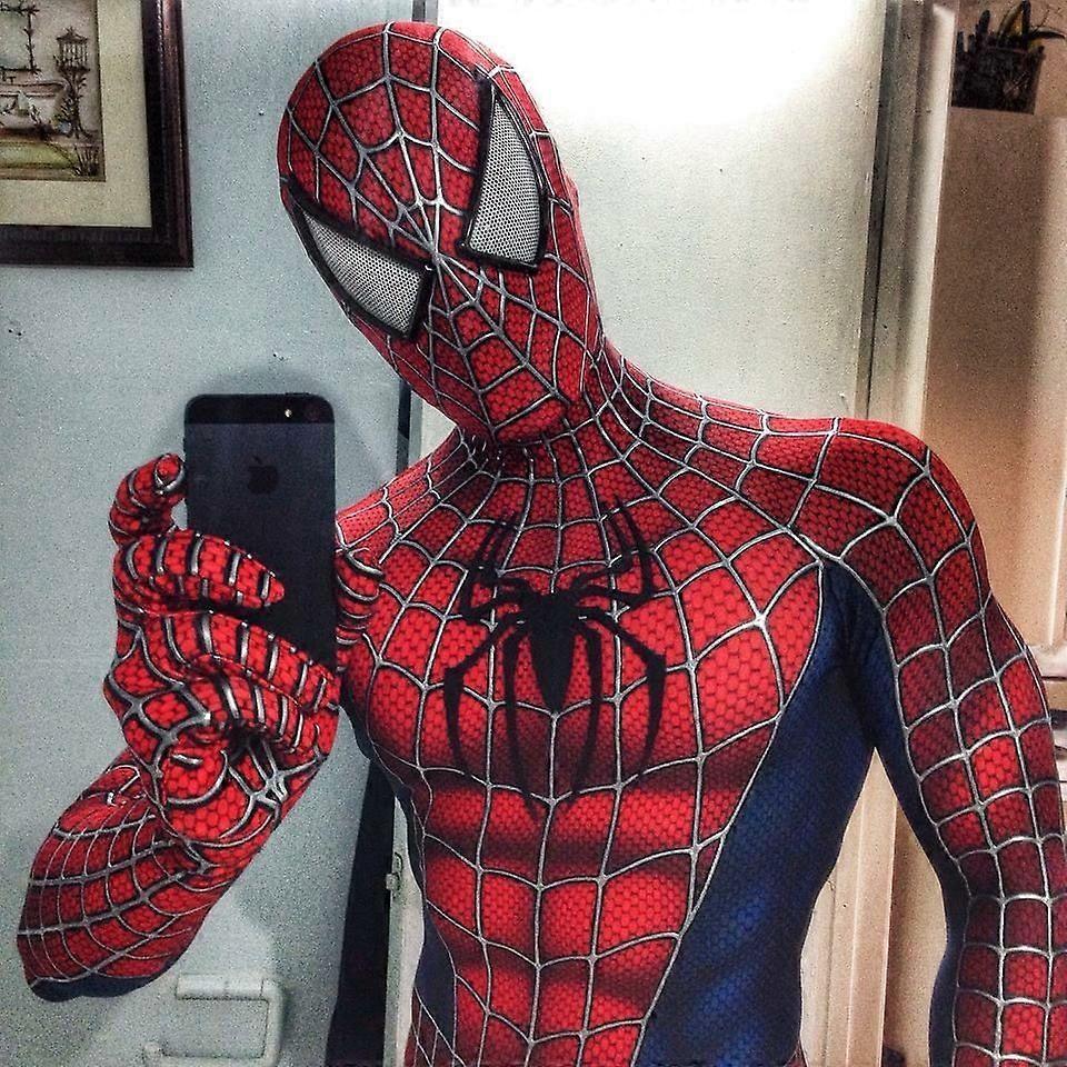 Raimi Spider Man Kids Adults Jumpsuit Cosplay Suit Costume Party Gift Carnival Clothes less