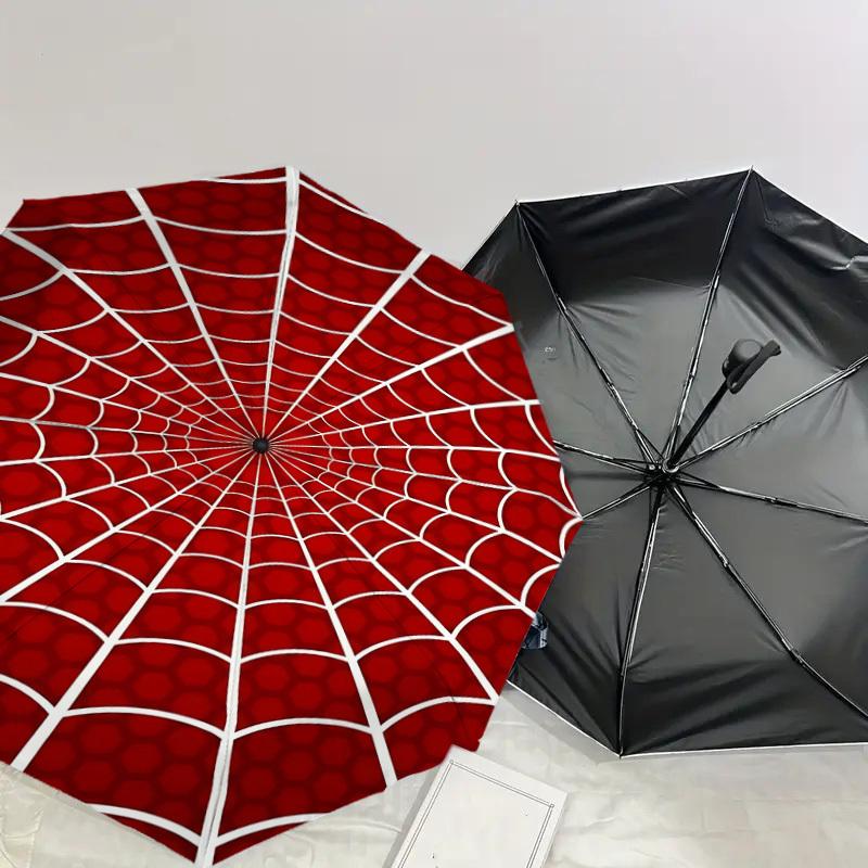 1pc spiderweb Automatic Open/Close Umbrella with Windproof, 8-Rib Sturdy Canopy, Durable Ribs, Fashionable Design1201A