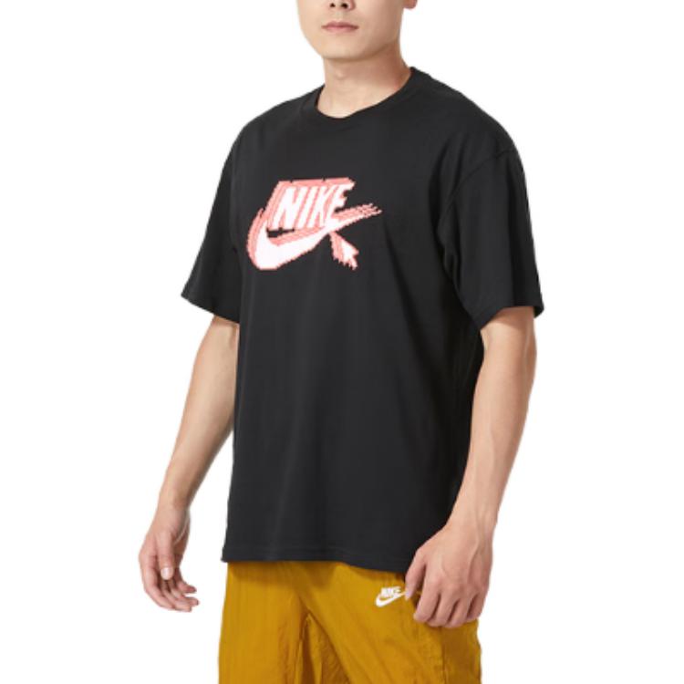 Nike T Shirts Men's Black Crew Neck Moderate Straight Fit FD1297-010