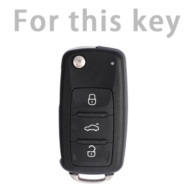 WMNC2 Tpu Car Key Case for VW Volkswagen Polo Tiguan Passat Golf Jetta Lavida Skoda Octavia 3 Buttons Full Cover Protection Shell Bag