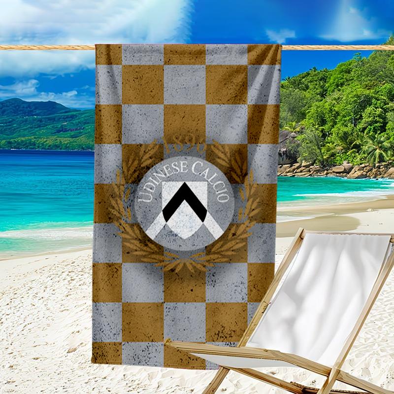 Udinese Calcio Crest Beach Towel - Soft, Absorbent Microfiber, Lightweight, Ideal for The Beach, Parties, Travel, Camping fan gifts