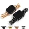 Band for Apple Watch Ultra Series 8 7 6 SE54321 Double Metal Beads Wristband for iWatch Stainless Steel Strap Fold Clasp