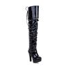 European and American Street Dance Women's Boots Patent Leather Pole Dance Boots Slim Legs Over the Knee Long Boots Sexy Thick Heel Boots Size
