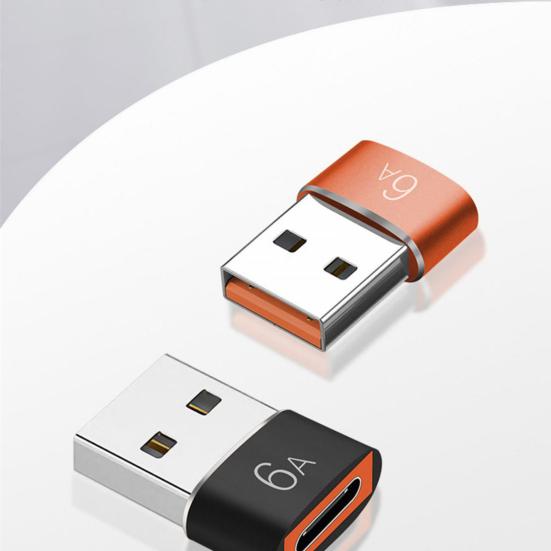 Мини-адаптер Type-C 6A Type-C (мама) для быстрой зарядки к USB 3 (папа) конвертер