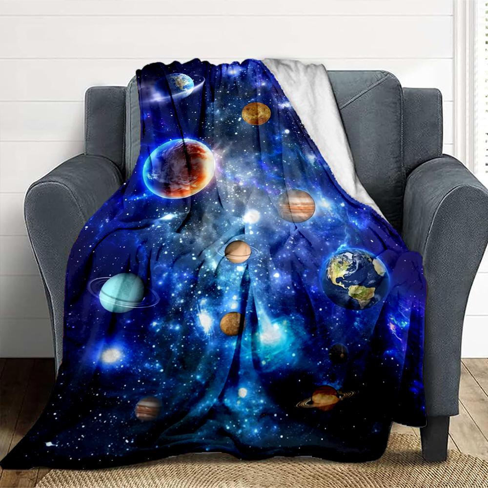 Solar System Flannel Blanket Throw Blanket Soft Warm Sofa Bed Camping Car home Decor Unique Christmas Gift C9302232