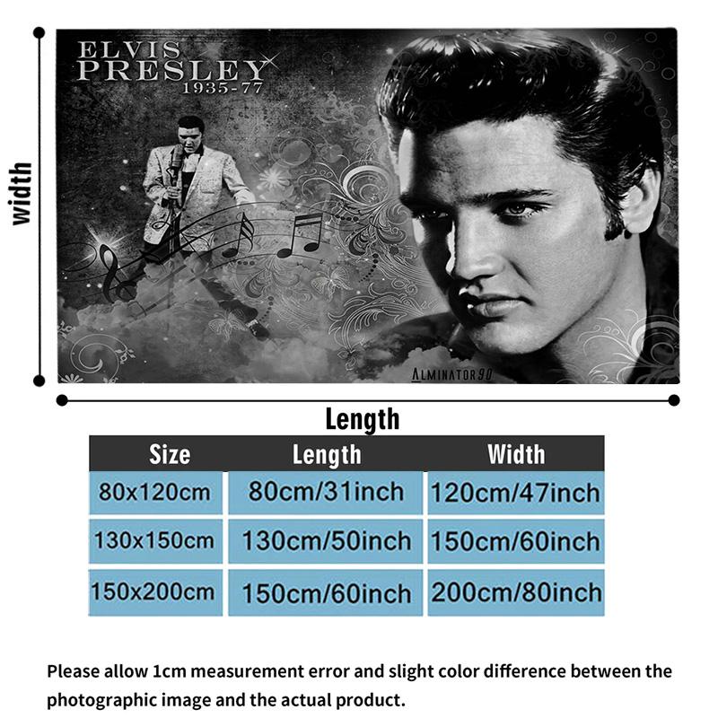 Music Elvis Print Flannel Blanket High Quality Warm Comfortable Cover for All Seasons Perfect for Gifts Home Decor