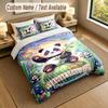 Bear Panda Theme Personalized 3Pcs Bedding Set Custom Text & Name 1 Sheet 2 Pillowcases Household Bedding 1pc