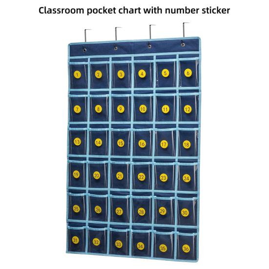 Classroom Hanging Organizer 36 Pocket with Number Stickers Cell Phone Stationery Storage Bag for Office Dorms Homes