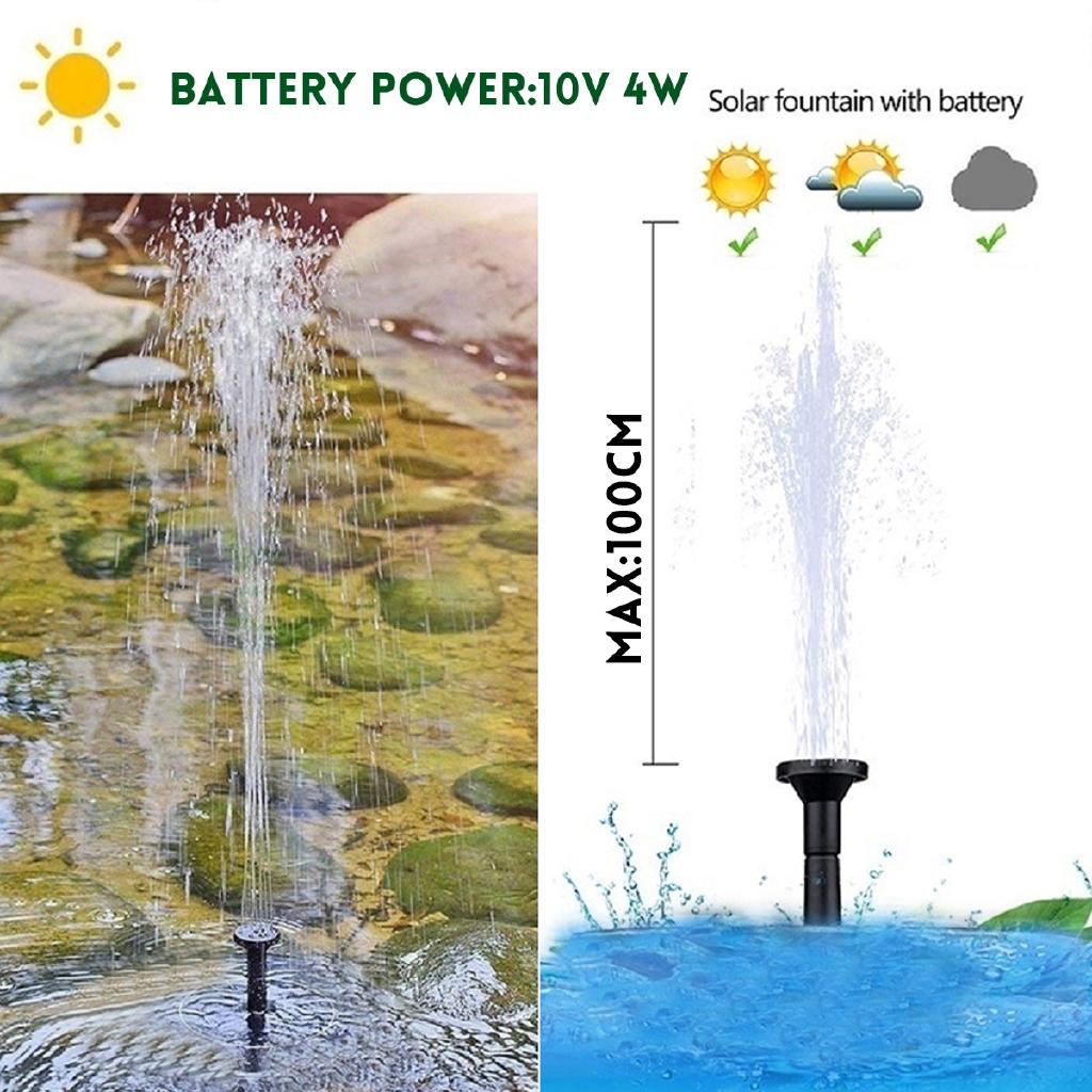 4W 380L/H Water Pump 10V Solar Power Floating Fountain Submersible Waterfall Water Fountain Solar Panel Set for Garden