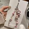 Милая Sanrio Hello Kitty Бант Бисерная Цепочка для Телефона Ручные Шнурки Брелок Подвески Брелок Девочковый Ремешок на Запястье для Телефона Подвески на Сумку Kt Подарки